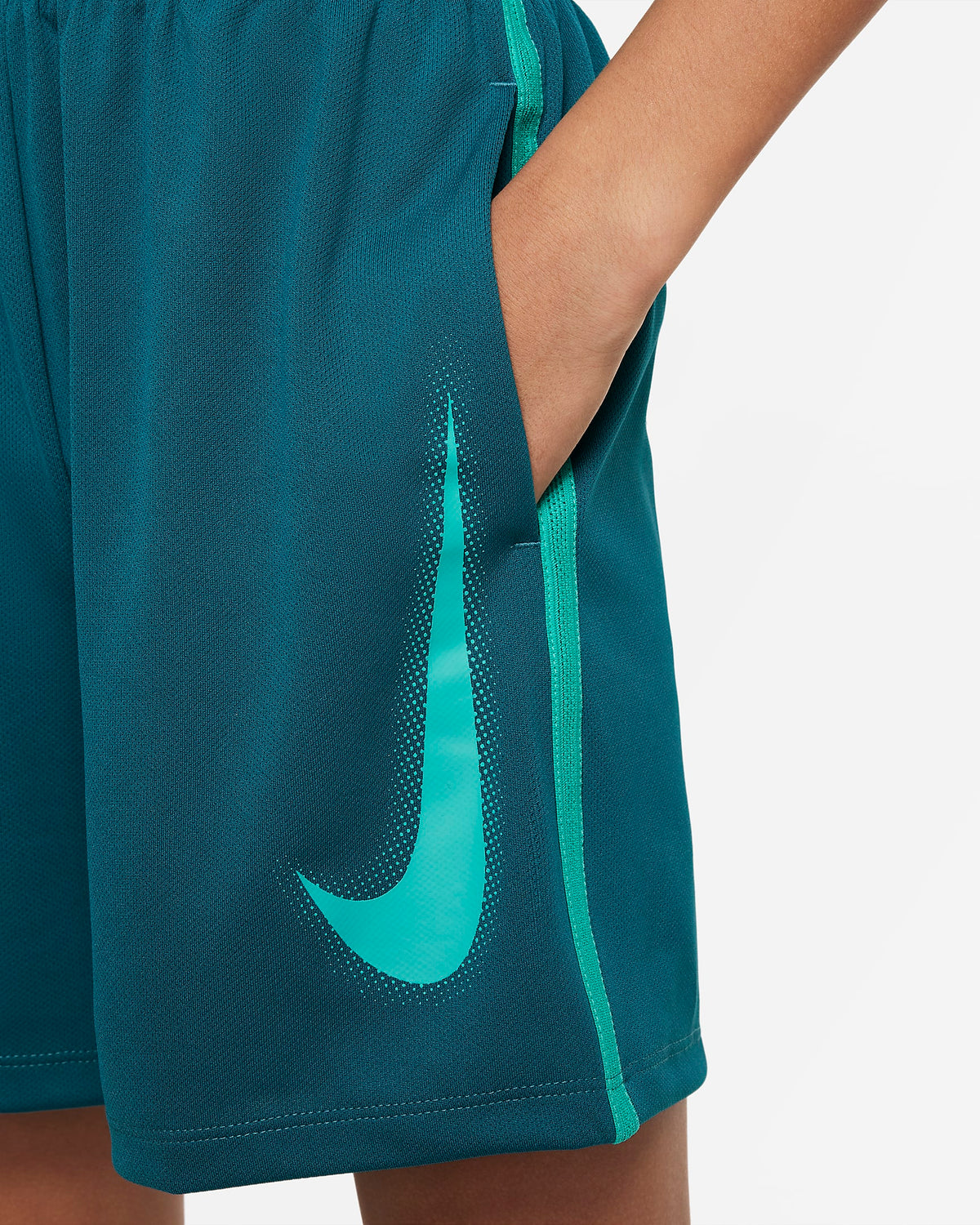 Nike Multi Older Boys' Dri-FIT Graphic Training Shorts | Geode Teal