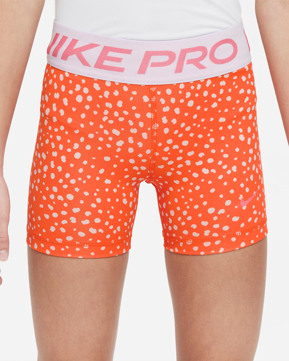 Nike Pro Dri-FIT Older Girls' 8cm Shorts | Rush Orange