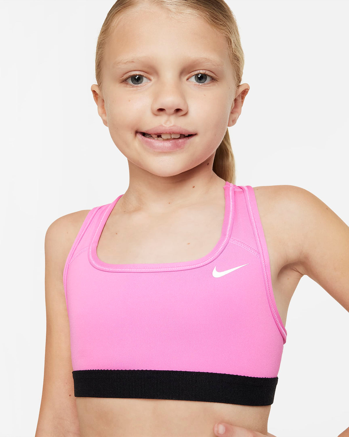 Nike Swoosh Older Girls' Sports Bra | Playful Pink